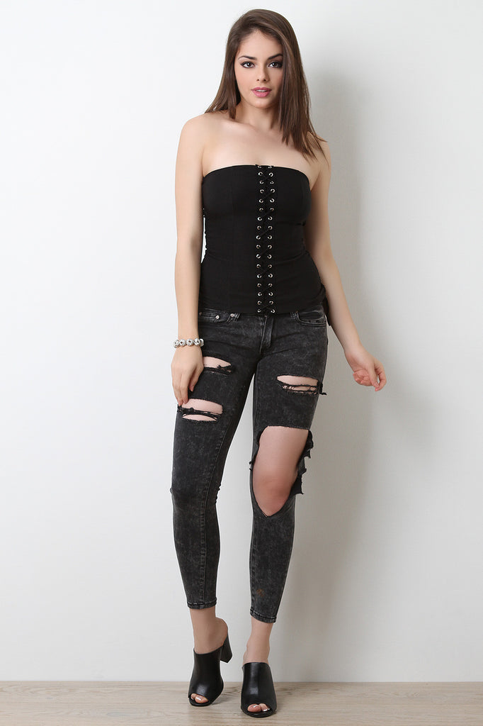 Corset Cinched Sides Tube Top