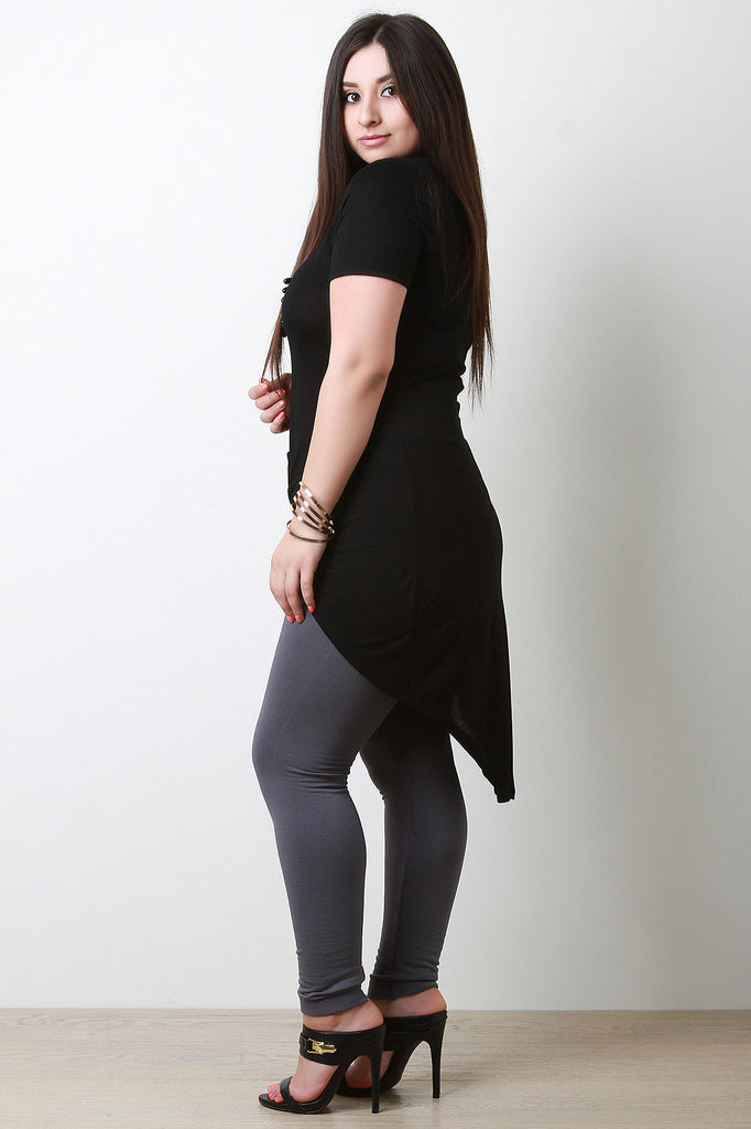 Beaded Necklace Twisted Knot High Low Maxi Top