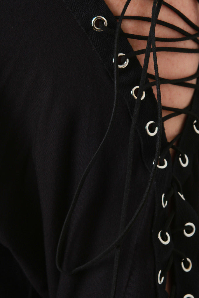 Asymmetrical One Shoulder Lace-Up Jumpsuit