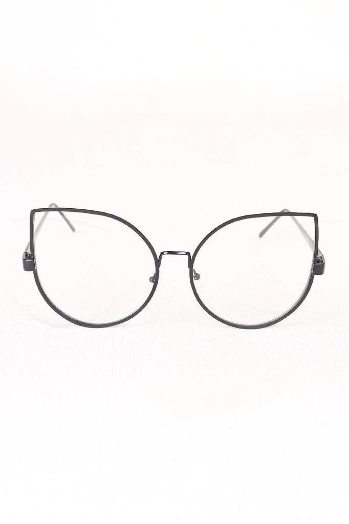Oversized Clear Lense Cat Eye Glasses