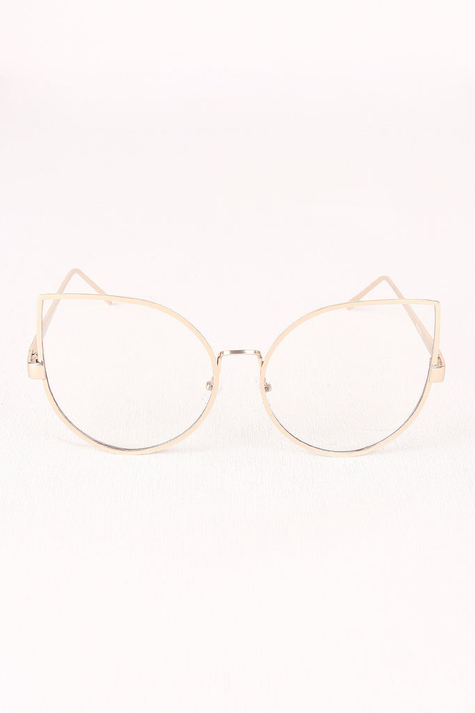 Oversized Clear Lense Cat Eye Glasses