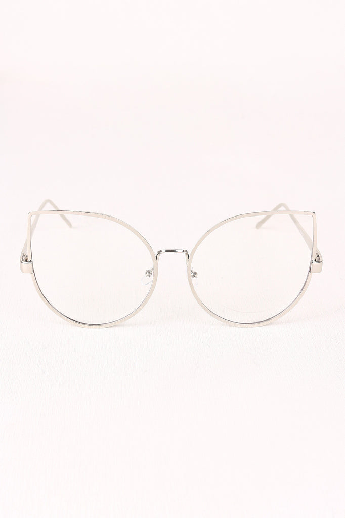 Oversized Clear Lense Cat Eye Glasses