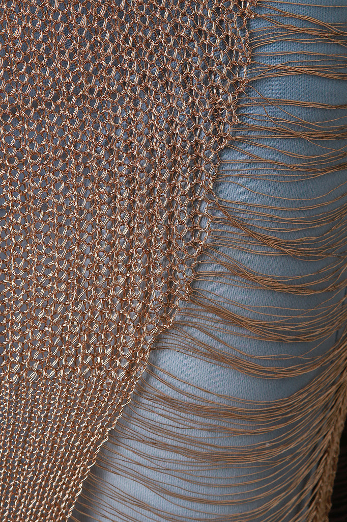 Metallic Knit Distress Side Longline Vest Top