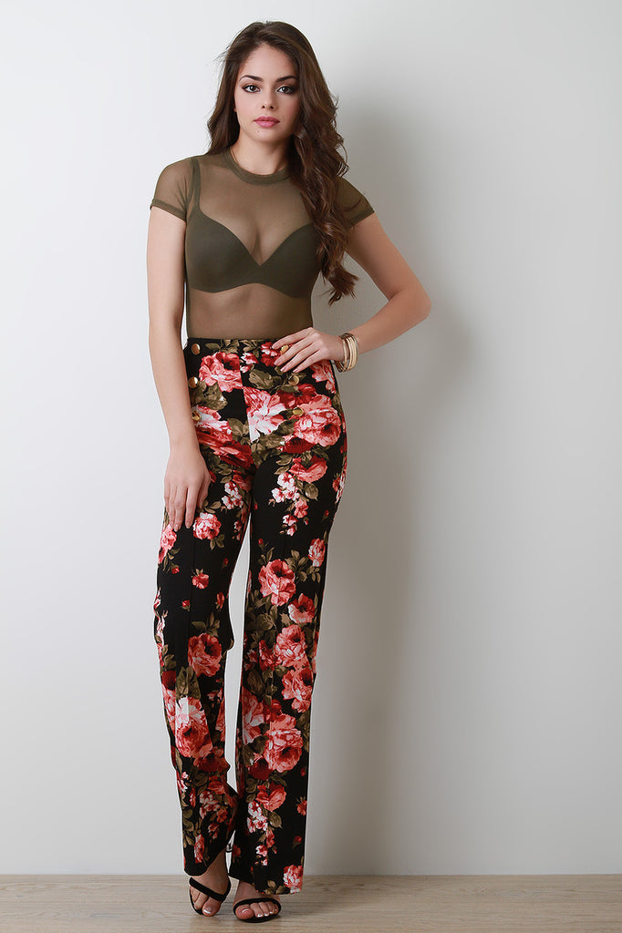 Semi-Sheer Mesh Short Sleeve Bodysuit