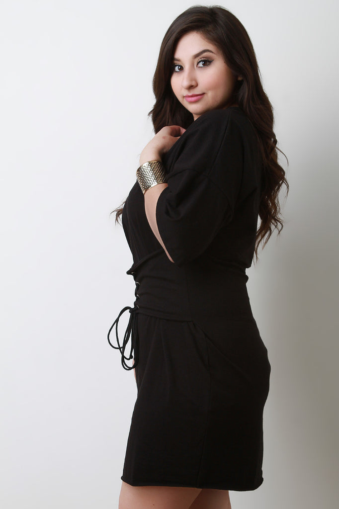 Round Neck Corset Shift T-Shirt Dress