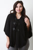 Hooded Knit Toggle Poncho