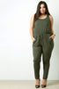 Scoop Neck Crisscross Back Pocketed Jumpsuit