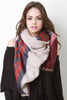 Geo Pattern Woven Square Frayed Scarf
