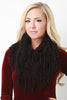 Loose Knit Fringe Hem Infinity Scarf