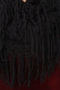 Loose Knit Fringe Hem Infinity Scarf