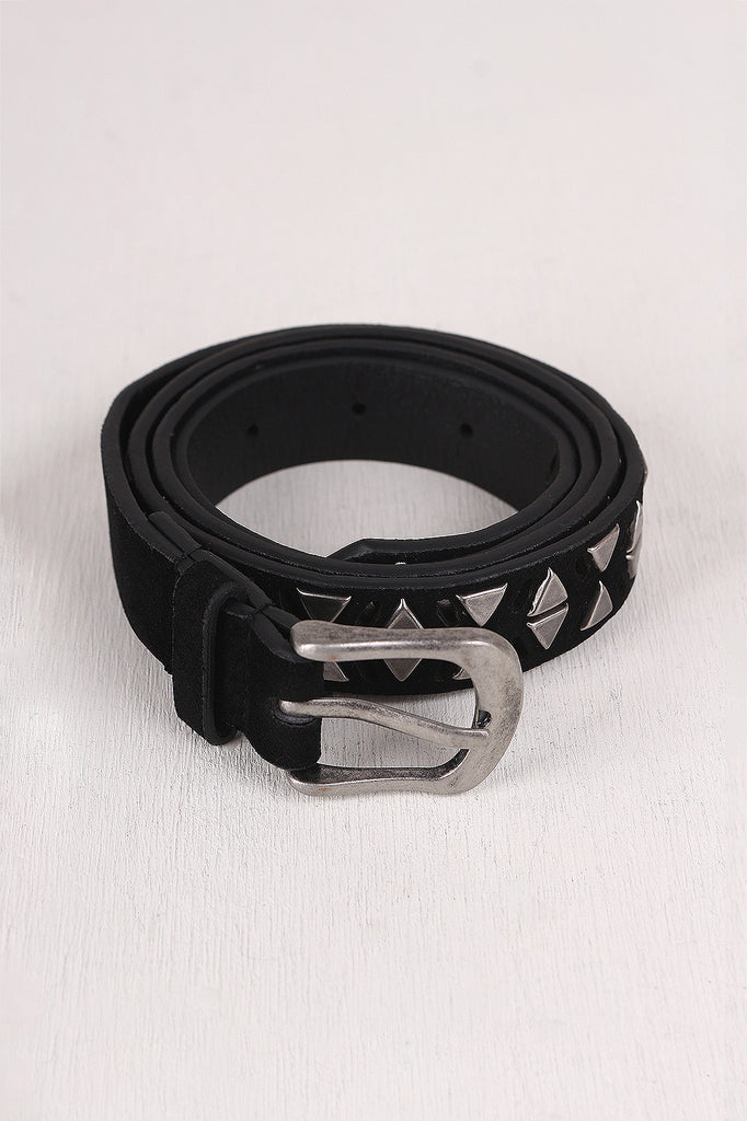 Triangles and Cut Outs Vegan Suede Belt