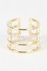 Four Bar Split Rhinestones Ring
