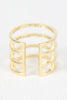 Four Bar Split Rhinestones Ring