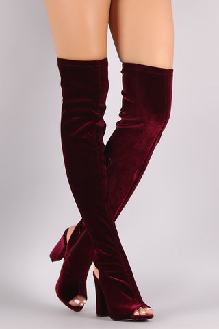 Slouchy Satin Pointy Toe Stiletto Over-The-Knee Boots