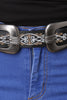 Vegan Leather Embroidered Swirls Belt