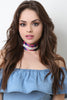 Geo Rhinestone Satin Choker Necklace
