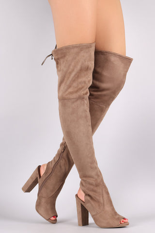 Slouchy Satin Pointy Toe Stiletto Over-The-Knee Boots