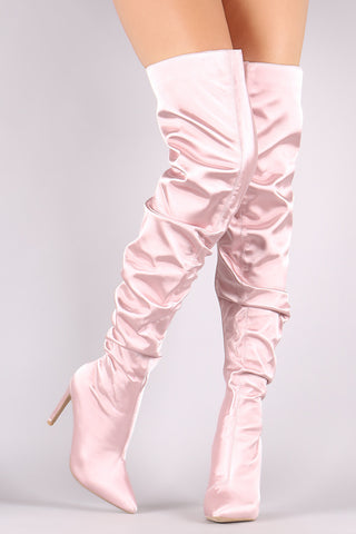 Shoe Republic LA Suede Pointy Toe Stiletto Over-The-Knee Boots