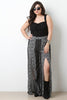Bandana Print Slit Wide Leg Pants