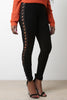 Side Eyelet Lace-Up Leggings