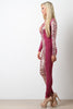 Chevron Sequin Plunging V-Neck Jumpsuit