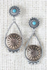 Casted Circle Etched Teardrop Earrings
