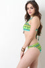 Bohemian Print High Neck Bikini Set