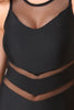 Sporty Chevron Mesh Swimsuit