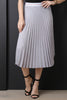 Silky High Waisted Pleated Midi Skirt