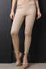 Lace-Up Vegan Suede Legging Pants