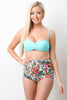 Tropical Floral High Waist Bikini Set