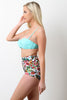 Tropical Floral High Waist Bikini Set