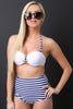Anchor Stripes High Waist Bikini Set