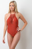 Knotted Cage Halter Swimsuit