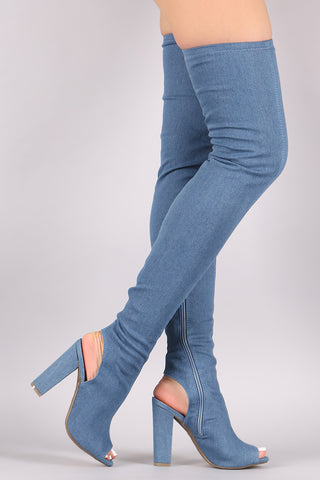 Slouchy Satin Pointy Toe Stiletto Over-The-Knee Boots