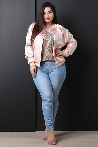 Smooth Satin Bomber Jacket