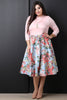 Floral Self-Tie Bow High Waisted Midi Skirt