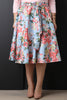 Floral Self-Tie Bow High Waisted Midi Skirt