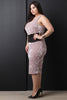 Velvet Sleeveless Lace Corset Midi Dress