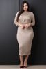 Simple High Waisted Stretchy Midi Pencil Skirt