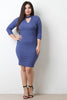 Mock Neck Cutout Ribbed Knit Dress