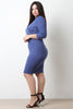 Mock Neck Cutout Ribbed Knit Dress