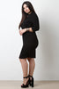 Mock Neck Cutout Ribbed Knit Dress