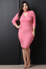 Mock Neck Cutout Ribbed Knit Dress