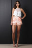 Floral Caged Hem Shorts