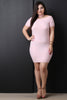 Ribbed Knit Choker Bardot Mini Dress
