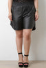 Textured Vegan Leather High Waist Shorts