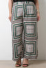 Textured Mixed Print Wide Leg Pants