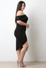 Asymmetrical One Shoulder Thick Knit Midi Dress