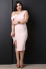 Asymmetrical One Shoulder Thick Knit Midi Dress